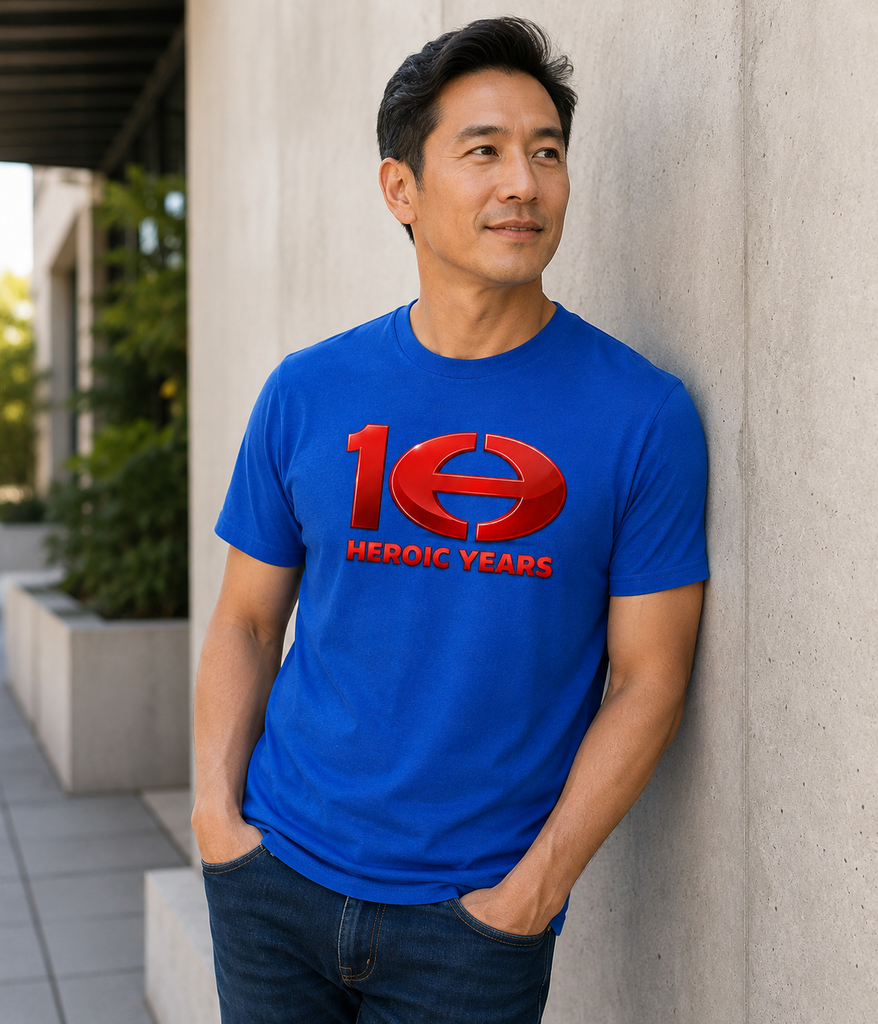 10 Heroic Years T-Shirt & Patch Combo