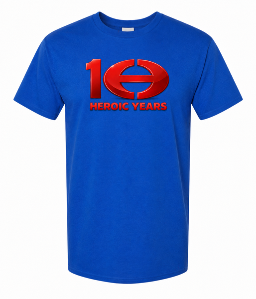 10 Heroic Years T-Shirt & Patch Combo