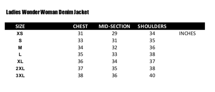 Ladies Wonder Woman 80's Acid Washed Denim Jacket