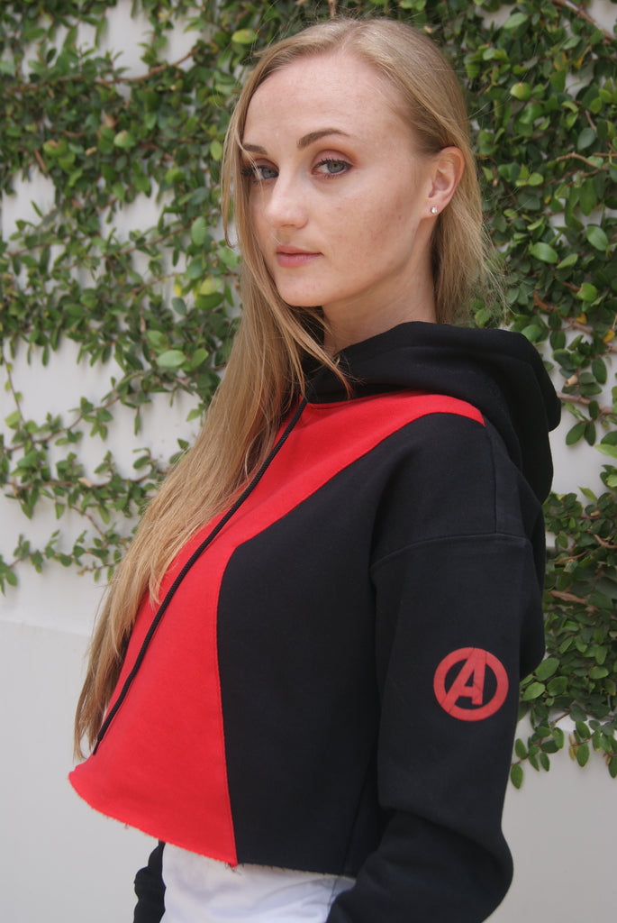 Black Widow Crop Hoodie - Hero Within